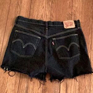 Levi’s black, button fly, 501 cutoff denim shorts